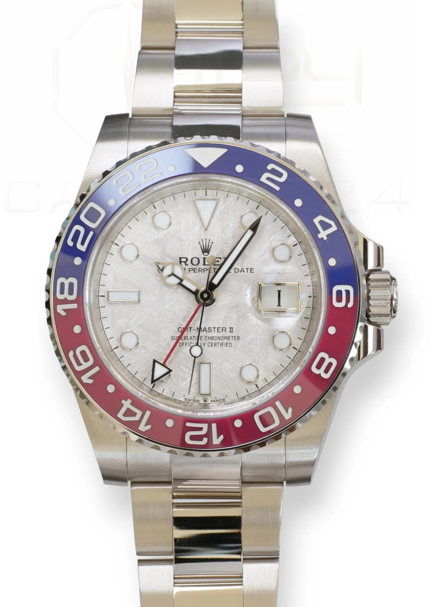 ROLEX GMT‑MASTER II 126719BLRO, Rolex GMT Master II Pepsi Meteorite Dial Brand New Unsized Unworn with white and green tags 2025 full set with box and papers available at Calibre24 Luxury Watches Perth Australia