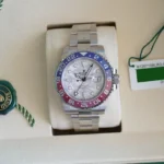 Rolex GMT Master II Pepsi Meteorite Dial Brand New Unsized Unworn with white and green tags 2025 full set with box and papers available at Calibre24 Luxury Watches Perth Australia