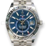 Rolex Sky-Dweller Blue Dial 336934 Fluted Bezel Jubilee Bracelet Brand New 2026 full set with box and papers available at Calibre24 Luxury Watches Perth Australia