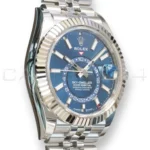 Rolex Sky Dweller Blue Dial 336934 Fluted Bezel Jubilee Bracelet Brand New 2026 full set with box and papers available at Calibre24 Luxury Watches Perth Australia