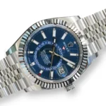 Rolex Sky Dweller Blue Dial 336934 Fluted Bezel Jubilee Bracelet Brand New 2026 full set with box and papers available at Calibre24 Luxury Watches Perth Australia