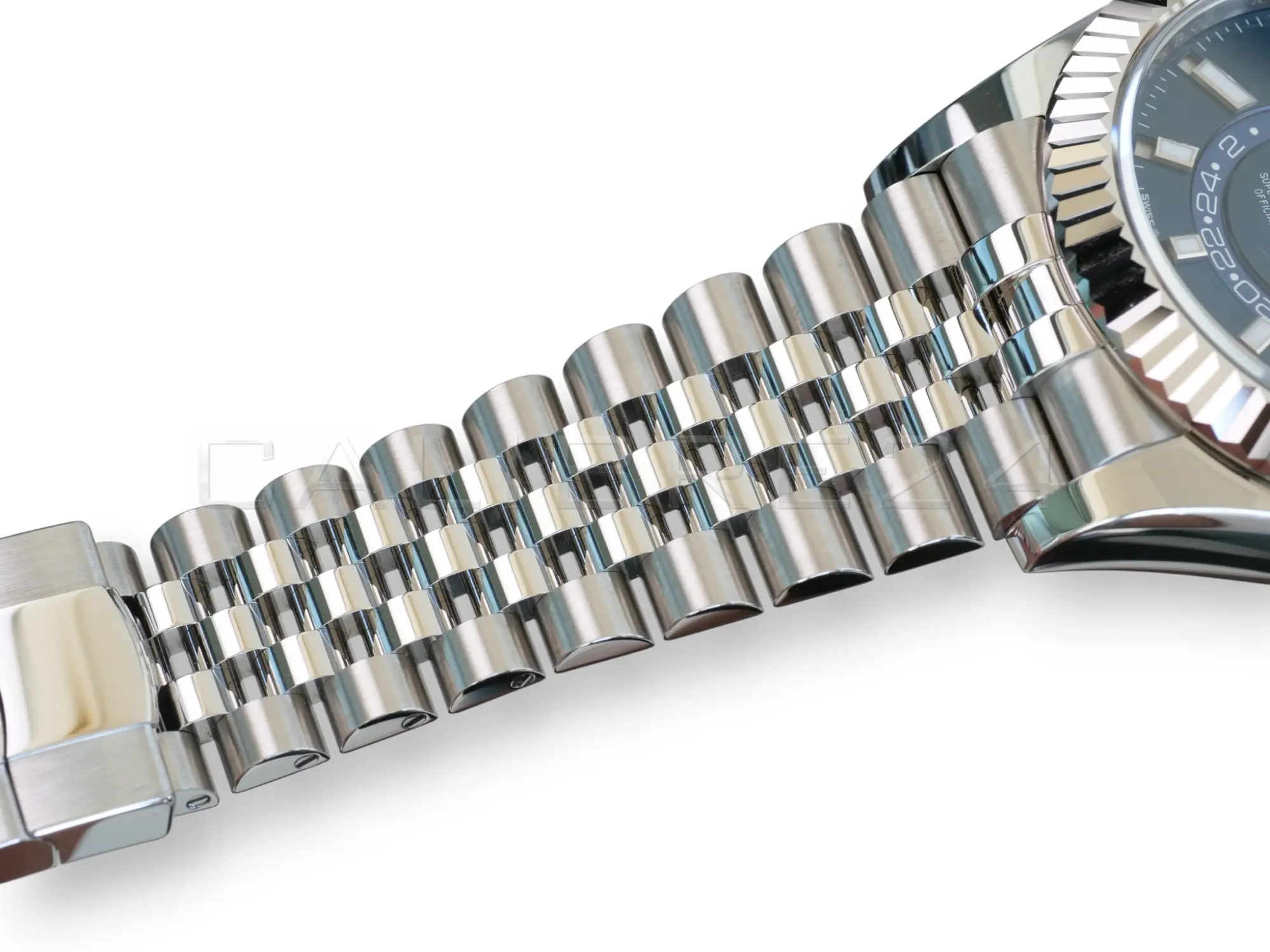 Rolex Sky Dweller Blue Dial 336934 Fluted Bezel Jubilee Bracelet Brand New 2026 full set with box and papers available at Calibre24 Luxury Watches Perth Australia
