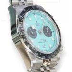 Tudor Black Bay Chrono Flamingo Blue Turqoise Dial M79360N Brand New 2025 full set with box and papers for sale at Calibre24 Luxury Watches Perth Australia