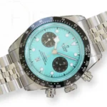 Tudor Black Bay Chrono Flamingo Blue Turqoise Dial M79360N Brand New 2025 full set with box and papers for sale at Calibre24 Luxury Watches Perth Australia