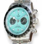 Tudor Black Bay Chrono Flamingo Blue Turqoise Dial M79360N Brand New 2025 full set with box and papers for sale at Calibre24 Luxury Watches Perth Australia