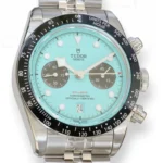 Tudor Black Bay Chrono Flamingo Blue Turqoise Dial M79360N Brand New 2025 full set with box and papers for sale at Calibre24 Luxury Watches Perth Australia