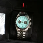 Tudor Black Bay Chrono Flamingo Blue Turqoise Dial M79360N Brand New 2025 full set with box and papers for sale at Calibre24 Luxury Watches Perth Australia