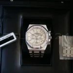 Audemars Piguet Royal Oak 26320ST white dial 2015 unpolished excellent condition full set with box and papers available at Calibre24 Luxury Watches Perth Australia