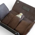 Original Rolex Leather Travel Pouch for 3 Watches Genuine leather available at calibre24 luxury watches Perth Australia