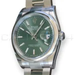 Rolex Datejust 36 Mint Green Smooth Bezel 126200 Brand New 2026 full set with box and papers available at Calibre24 Luxury Watches Perth Australia