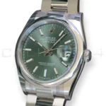 Rolex Datejust 36 Mint Green Smooth Bezel 126200 Brand New 2026 full set with box and papers available at Calibre24 Luxury Watches Perth Australia