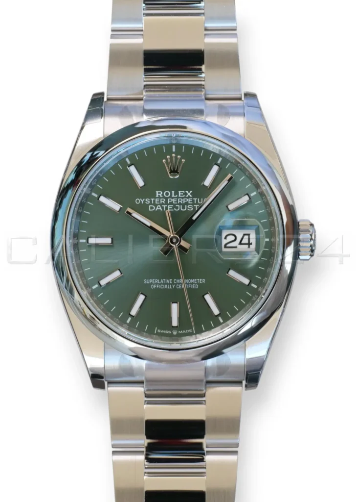Rolex Datejust 36 Mint Green Dial Smooth Bezel 126200 Brand New 2026 full set with box and papers available at Calibre24 Luxury Watches Perth Australia