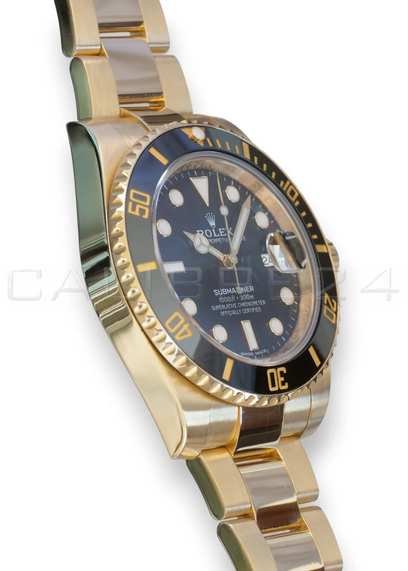 Rolex Submariner 40 Yellow Gold 116618LN Excellent Condition 2019 full set with box and papers available at Calibre24 Luxury Watches Perth Australia