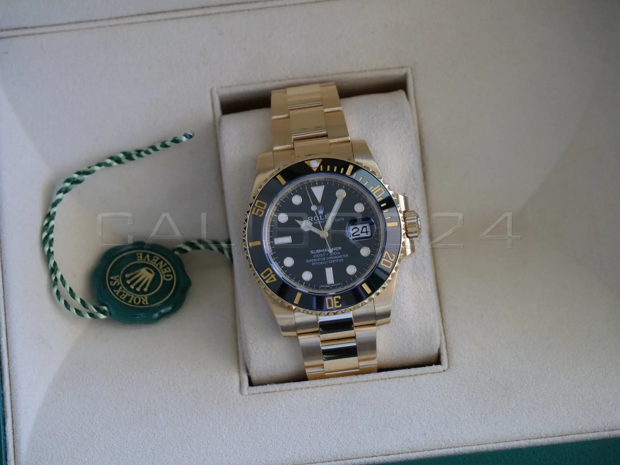 Rolex Submariner 40 Yellow Gold 116618LN Excellent Condition 2019 full set with box and papers available at Calibre24 Luxury Watches Perth Australia