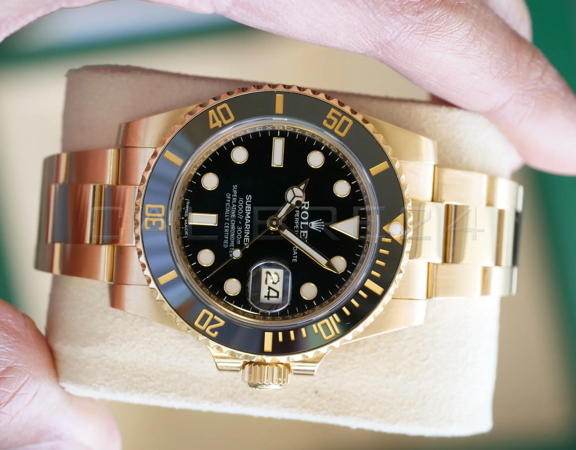 Rolex Submariner 40 Yellow Gold 116618LN Excellent Condition 2019 full set with box and papers available at Calibre24 Luxury Watches Perth Australia
