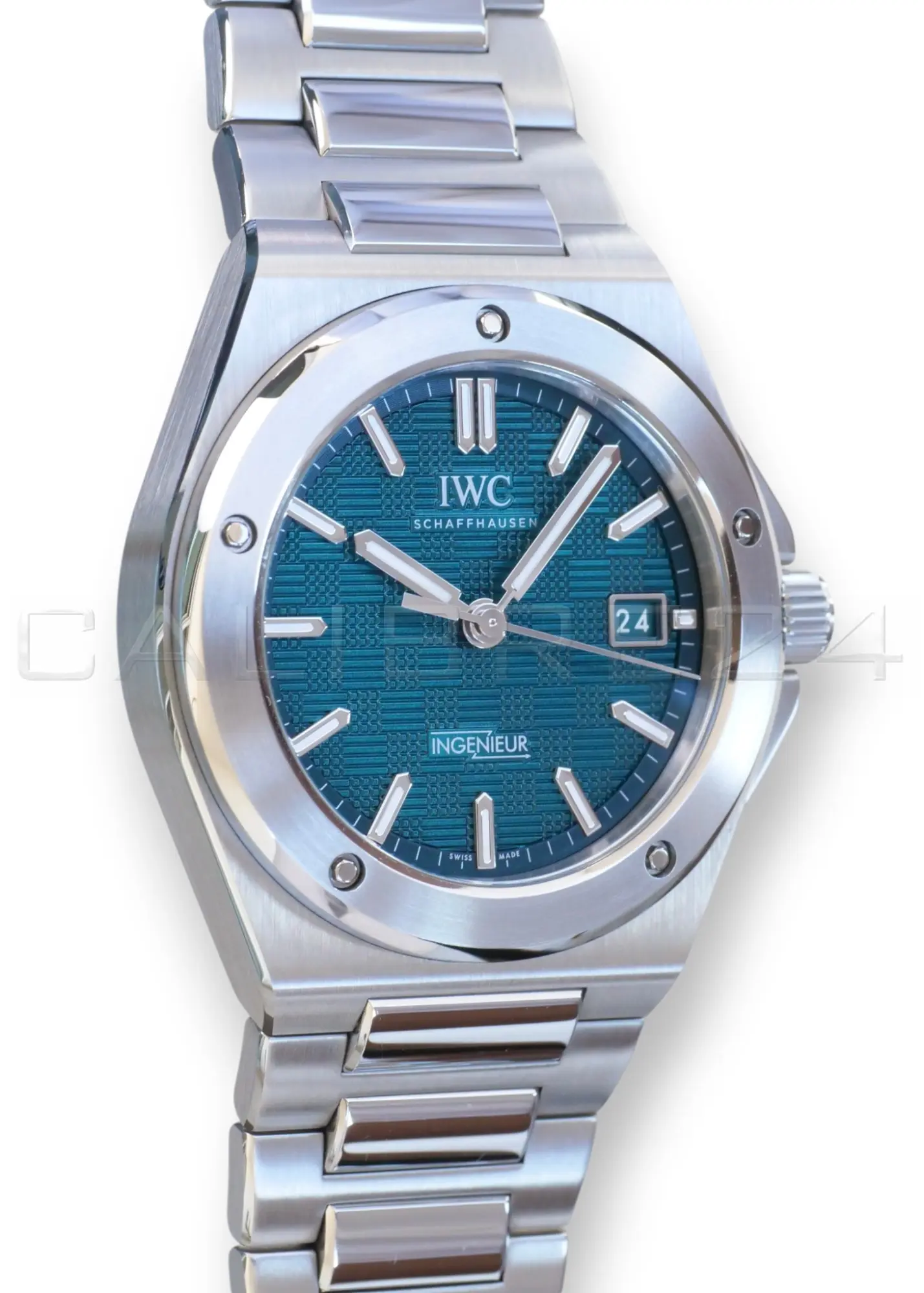 IWC Ingenieur 40 Aqua Blue IW328903 Dial Mint Condition 2025 Full set with Box and Papers for sale at Calibre24 Perth Australia