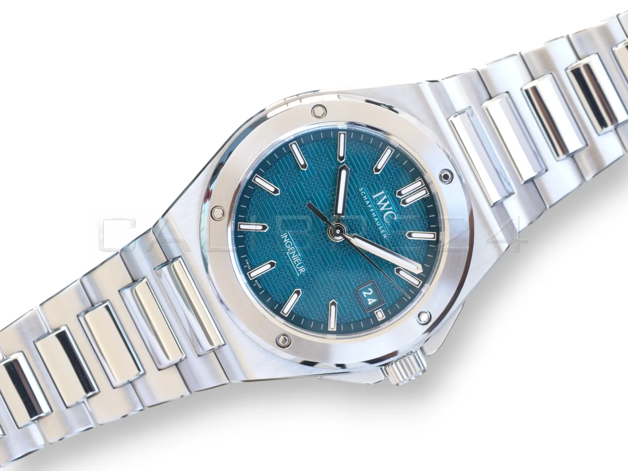 IWC Ingenieur 40 Aqua Blue IW328903 Dial Mint Condition 2025 Full set with Box and Papers for sale at Calibre24 Perth Australia