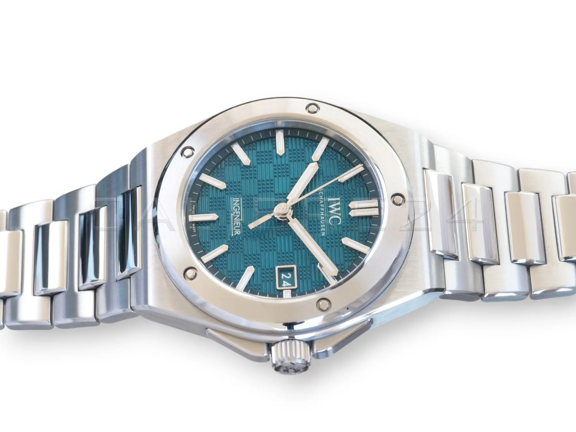 IWC Ingenieur 40 Aqua Blue IW328903 Dial Mint Condition 2025 Full set with Box and Papers for sale at Calibre24 Perth Australia