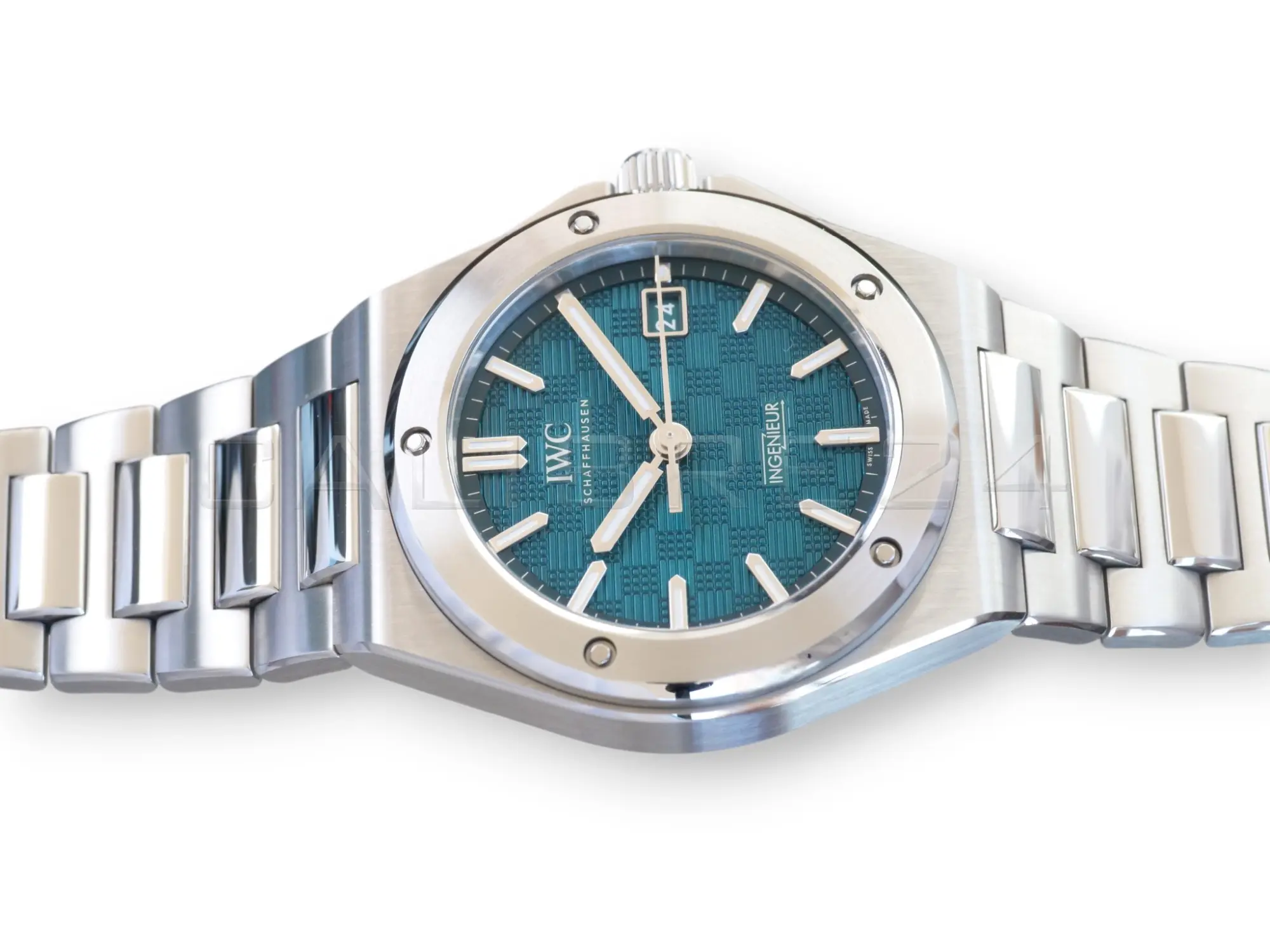 IWC Ingenieur 40 Aqua Blue IW328903 Dial Mint Condition 2025 Full set with Box and Papers for sale at Calibre24 Perth Australia