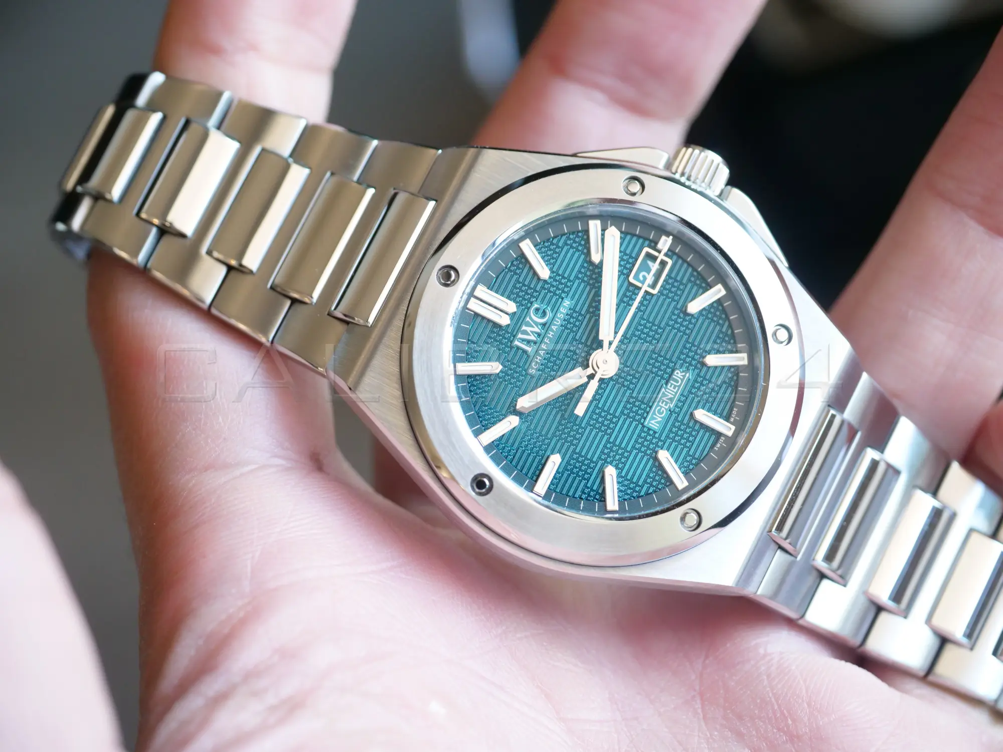 IWC Ingenieur 40 Aqua Blue IW328903 Dial Mint Condition 2025 Full set with Box and Papers for sale at Calibre24 Perth Australia