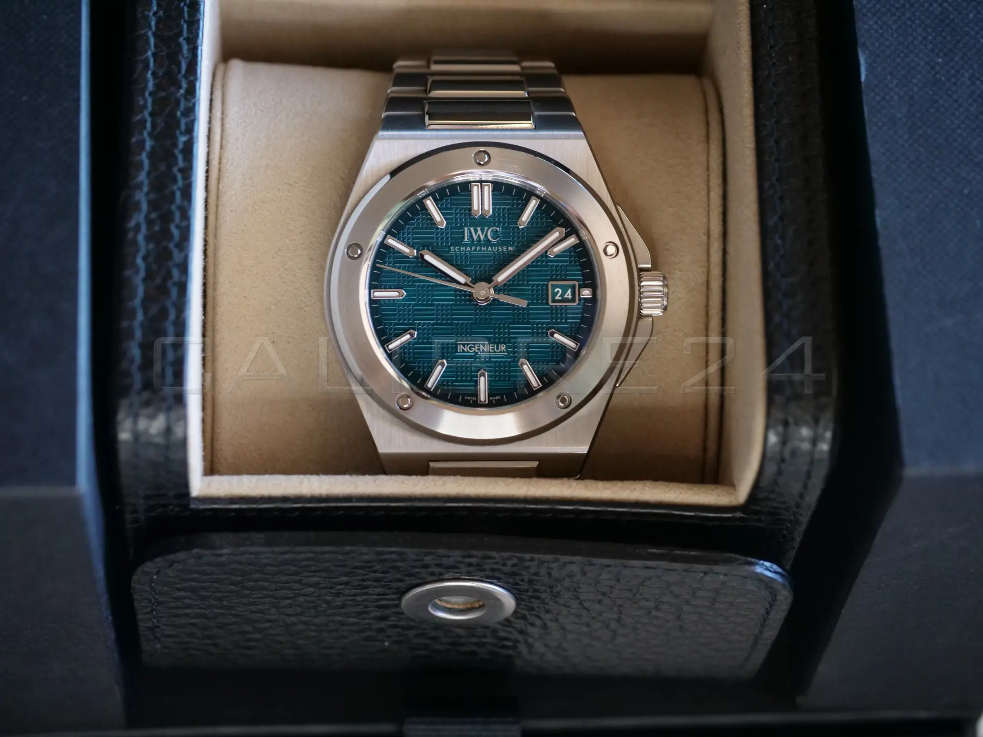 IWC Ingenieur 40 Aqua Blue IW328903 Dial Mint Condition 2025 Full set with Box and Papers for sale at Calibre24 Perth Australia