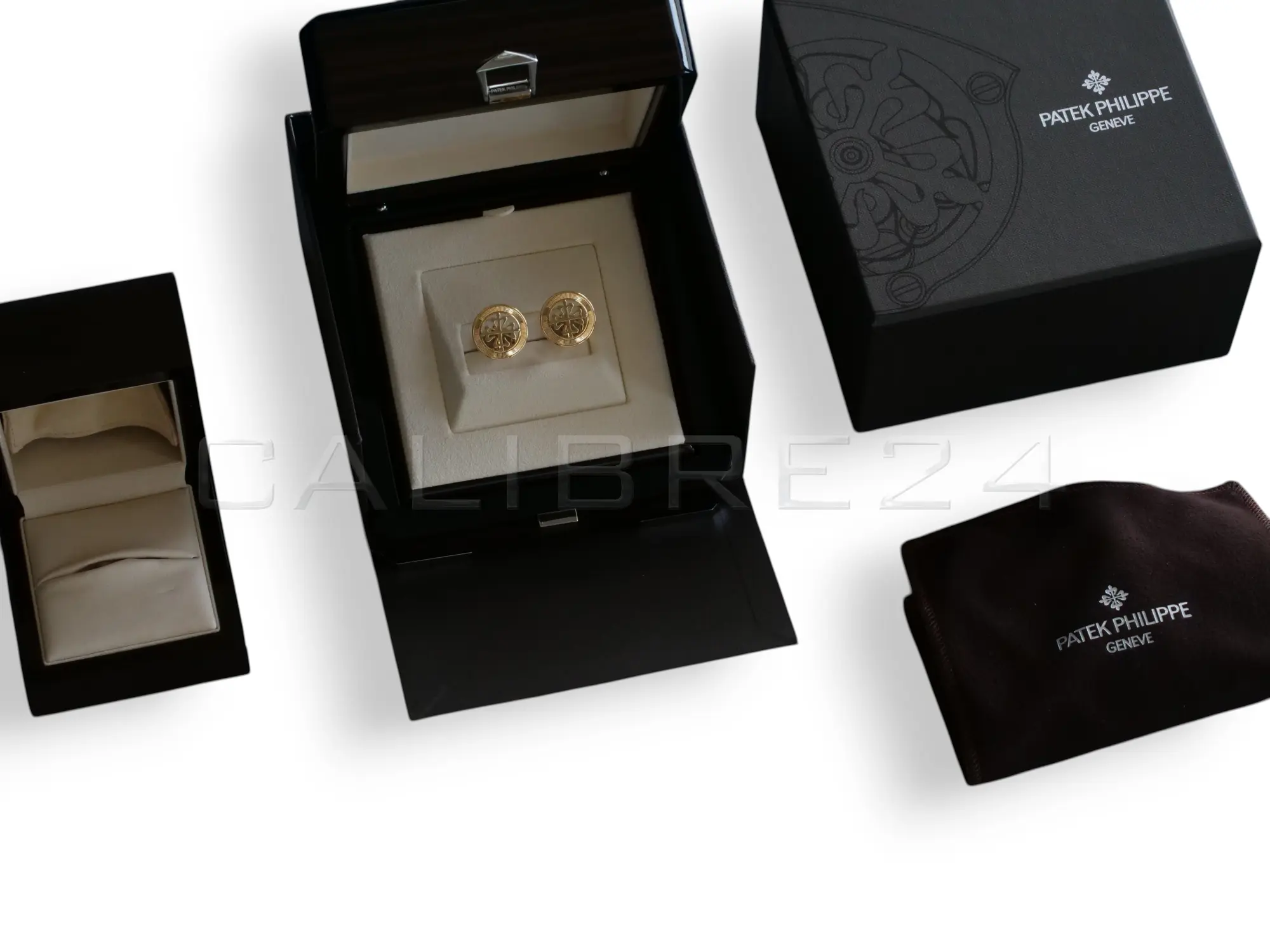 Patek Philippe Cuff Links in Yellow Gold Brand new with Original Boxes available at calibre24 Perth Australia