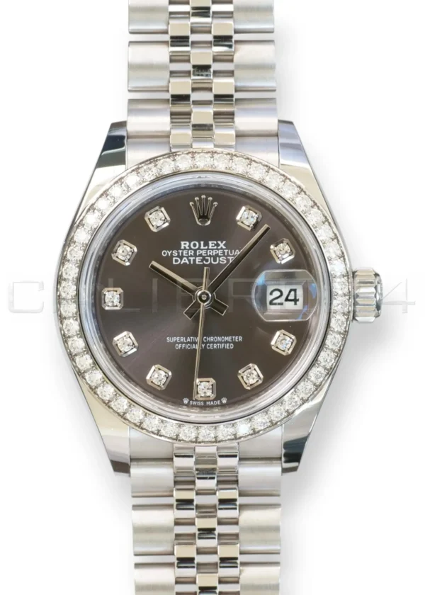 Rolex Lady-Datejust 28 279384RBR diamond RBR Bezel Jubilee Bracelet Mint 2021 full set with box and papers available at Calibre24 Luxury Watches Perth Australia