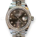 Rolex Lady-Datejust 28 279384RBR diamond RBR Bezel Jubilee Bracelet Mint 2021 full set with box and papers available at Calibre24 Luxury Watches Perth Australia a
