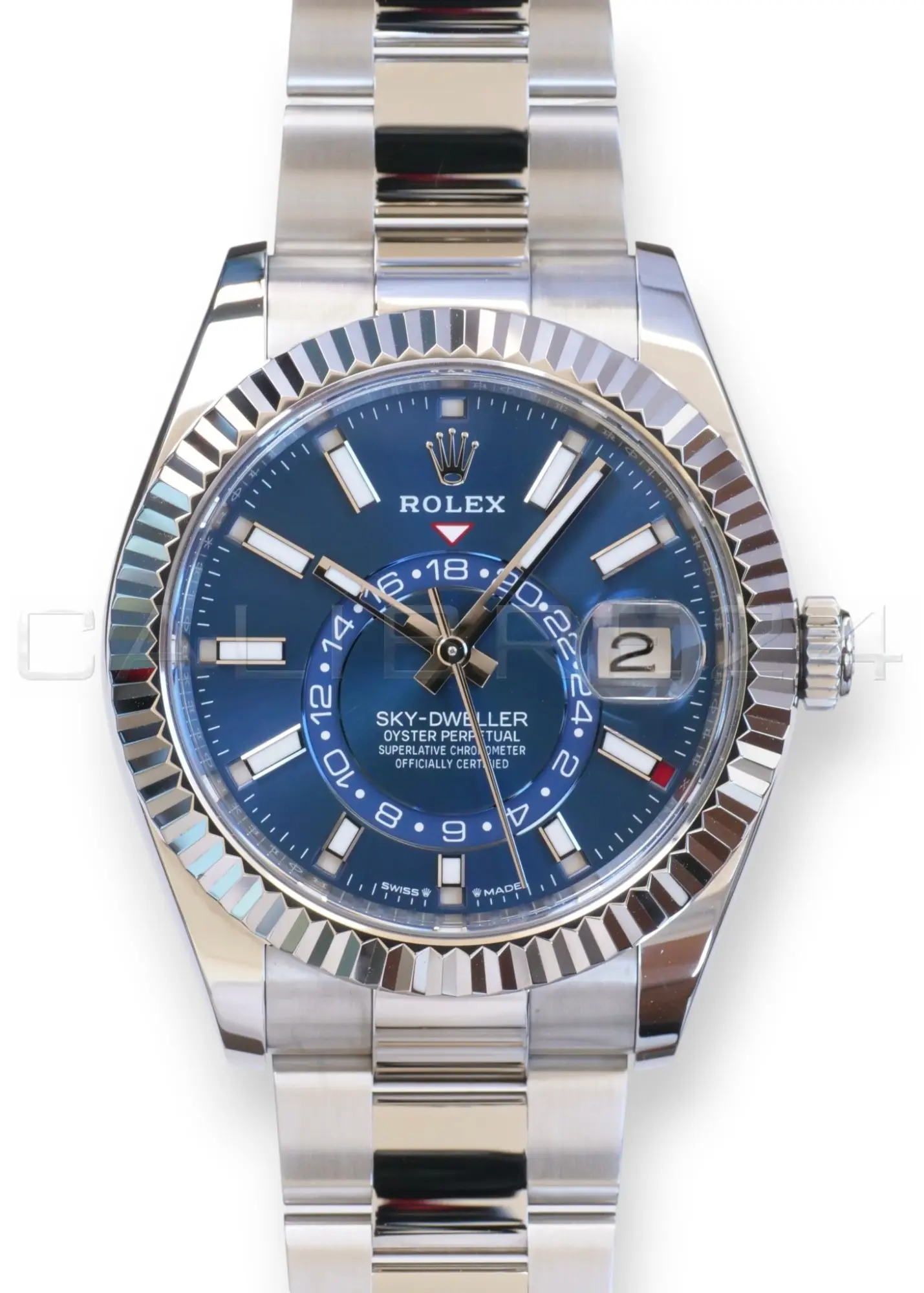 Rolex Sky-Dweller Blue Dial 336934 Oyster Bracelet Mint Condition 2025 Full set with Box and Papers for sale at Calibre24 Perth Australia