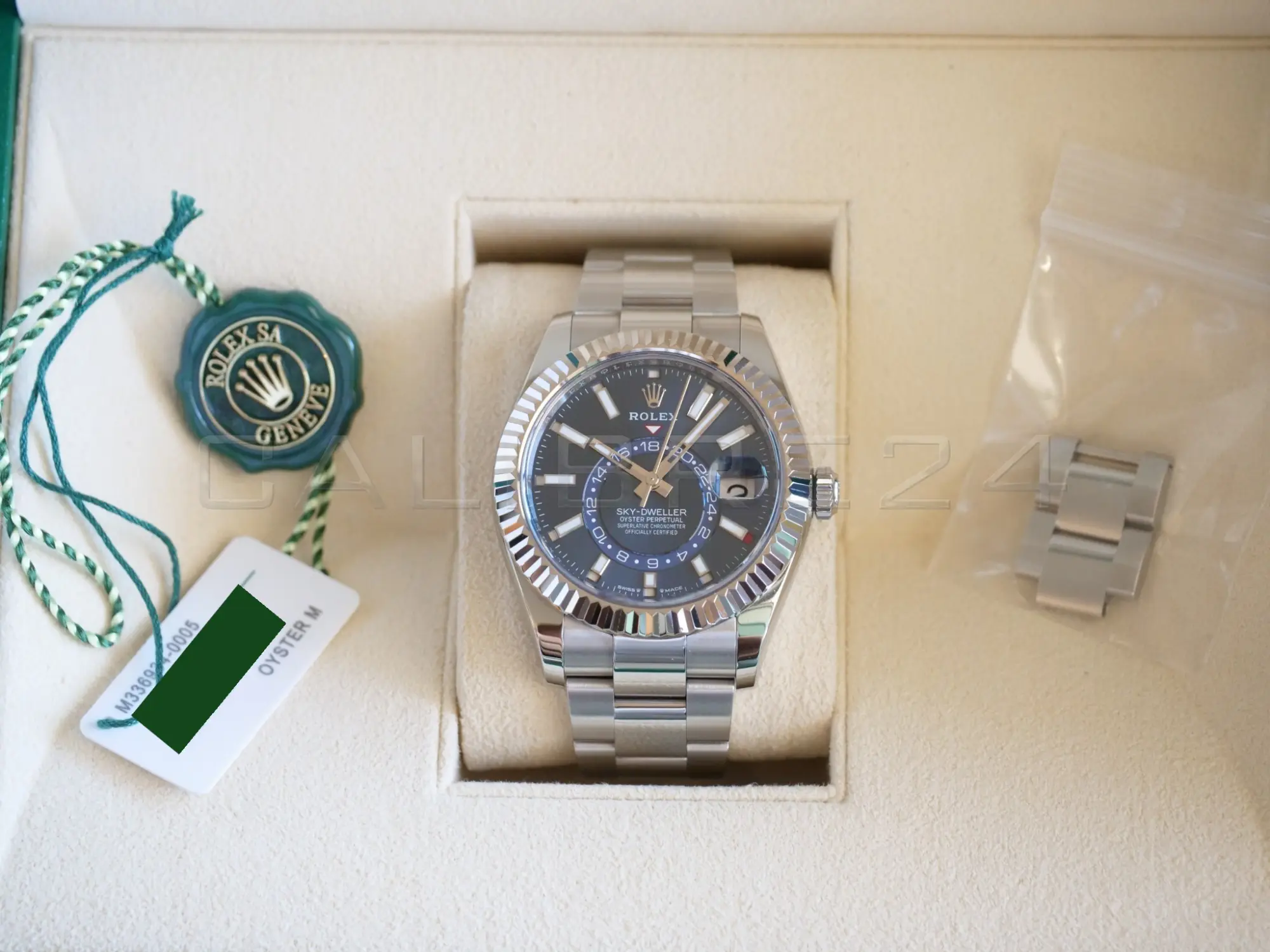 Rolex Sky-Dweller 336934 Blue Oyster Bracelet Mint Condition 2025 Full set with Box and Papers for sale at Calibre24 Perth Australia