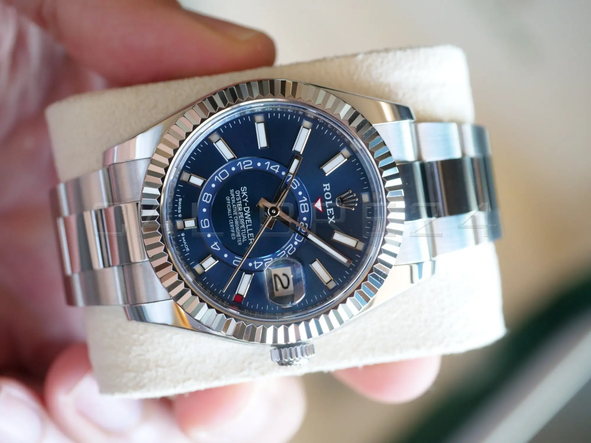 Rolex Sky-Dweller 336934 Blue Oyster Bracelet Mint Condition 2025 Full set with Box and Papers for sale at Calibre24 Perth Australia