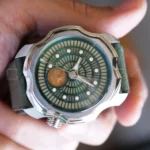 Sarpaneva K0 Korona Northern Lights Green Lume Dial Mint Condition Full set with Box and Papers 2016 for sale at Calibre24 Perth Australia