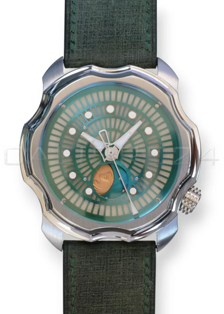 Sarpaneva K0 Korona Northern Lights Green Lume Dial Mint Condition Full set with Box and Papers 2016 for sale at Calibre24 Perth Australia