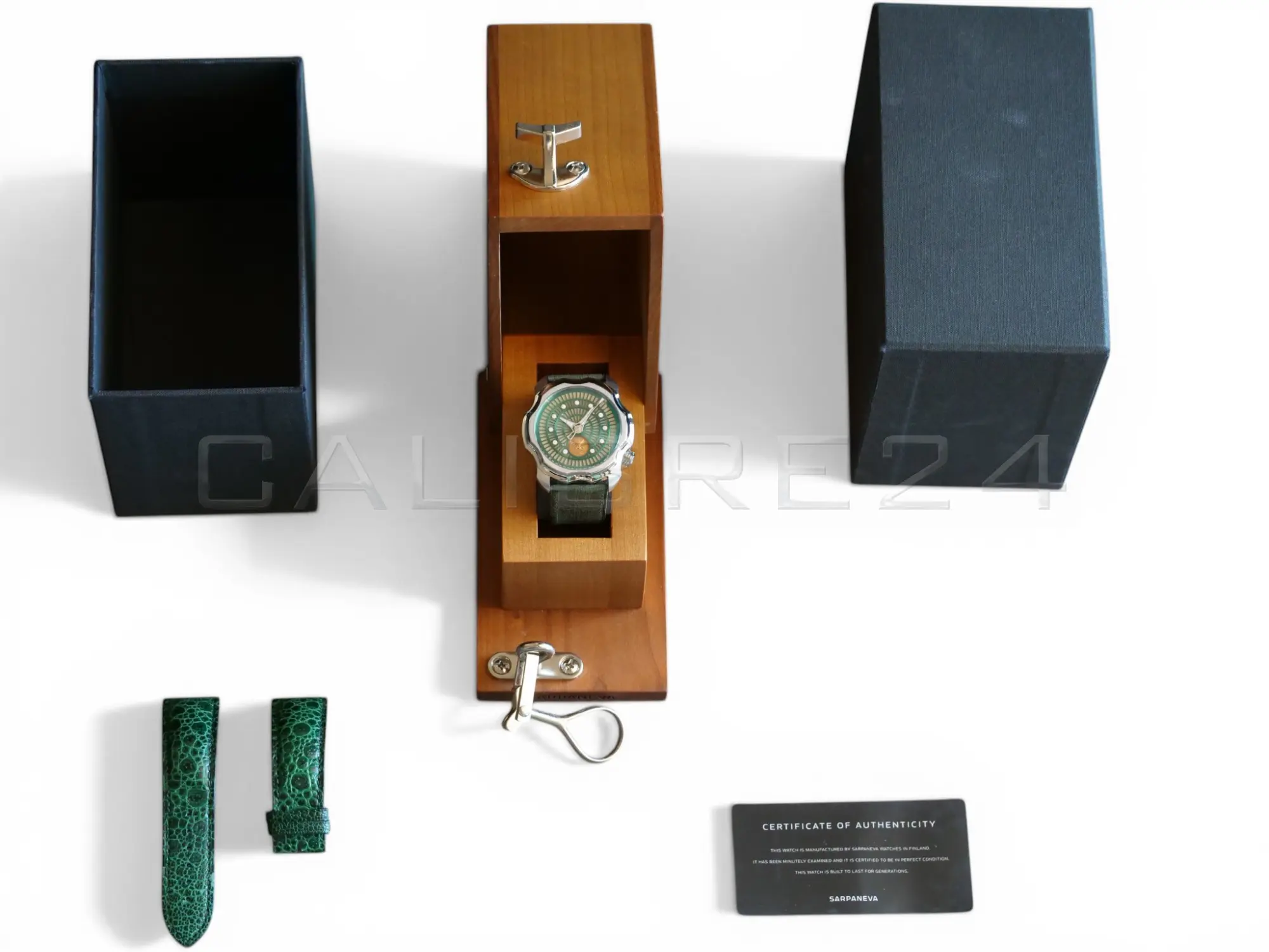 Sarpaneva K0 Korona Northern Lights Green Lume Dial Mint Condition Full set with Box and Papers 2016 for sale at Calibre24 Perth Australia
