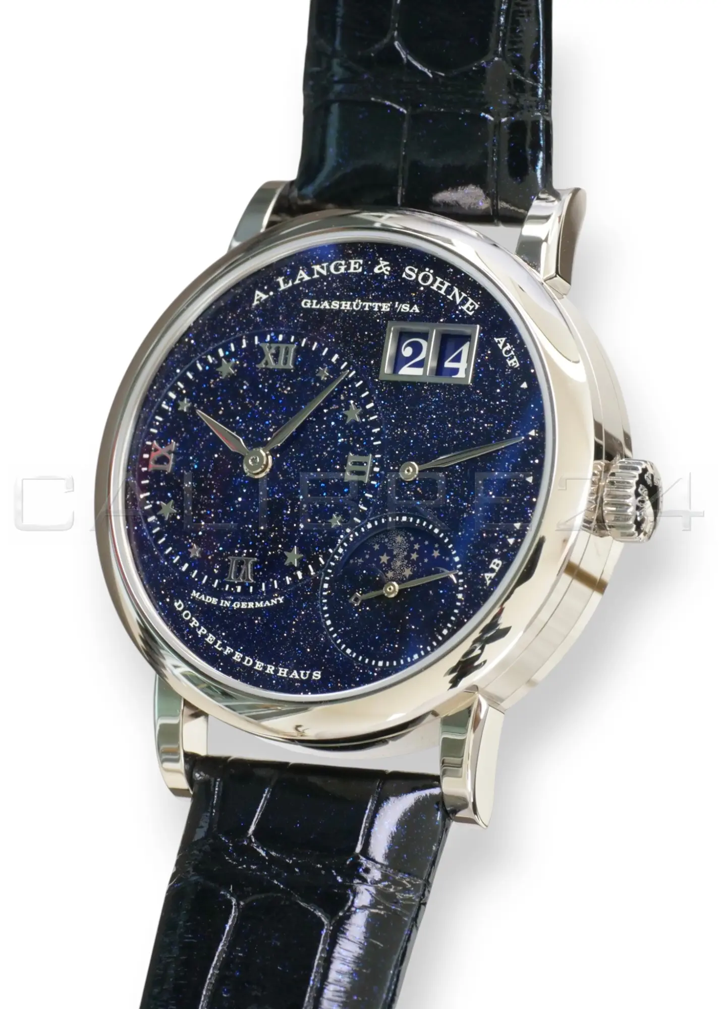 A Lange & Söhne Little Lange 1 Moon Phase White Gold Aventurine Dial 182.086 2023) Full Box & Papers at calibre24 Australia