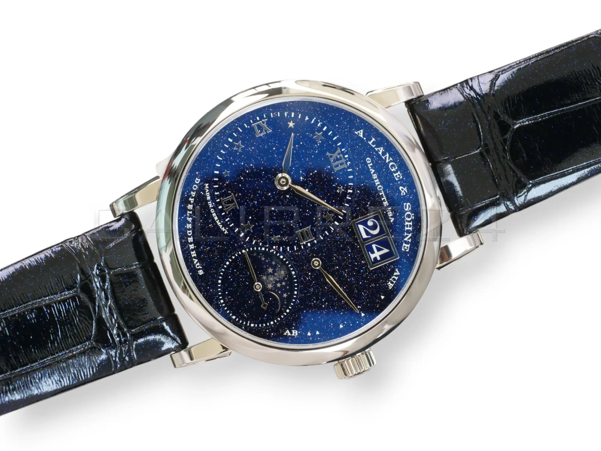 A Lange & Söhne Little Lange 1 Moon Phase White Gold Aventurine Dial 182.086 2023) Full Box & Papers at calibre24 Australia
