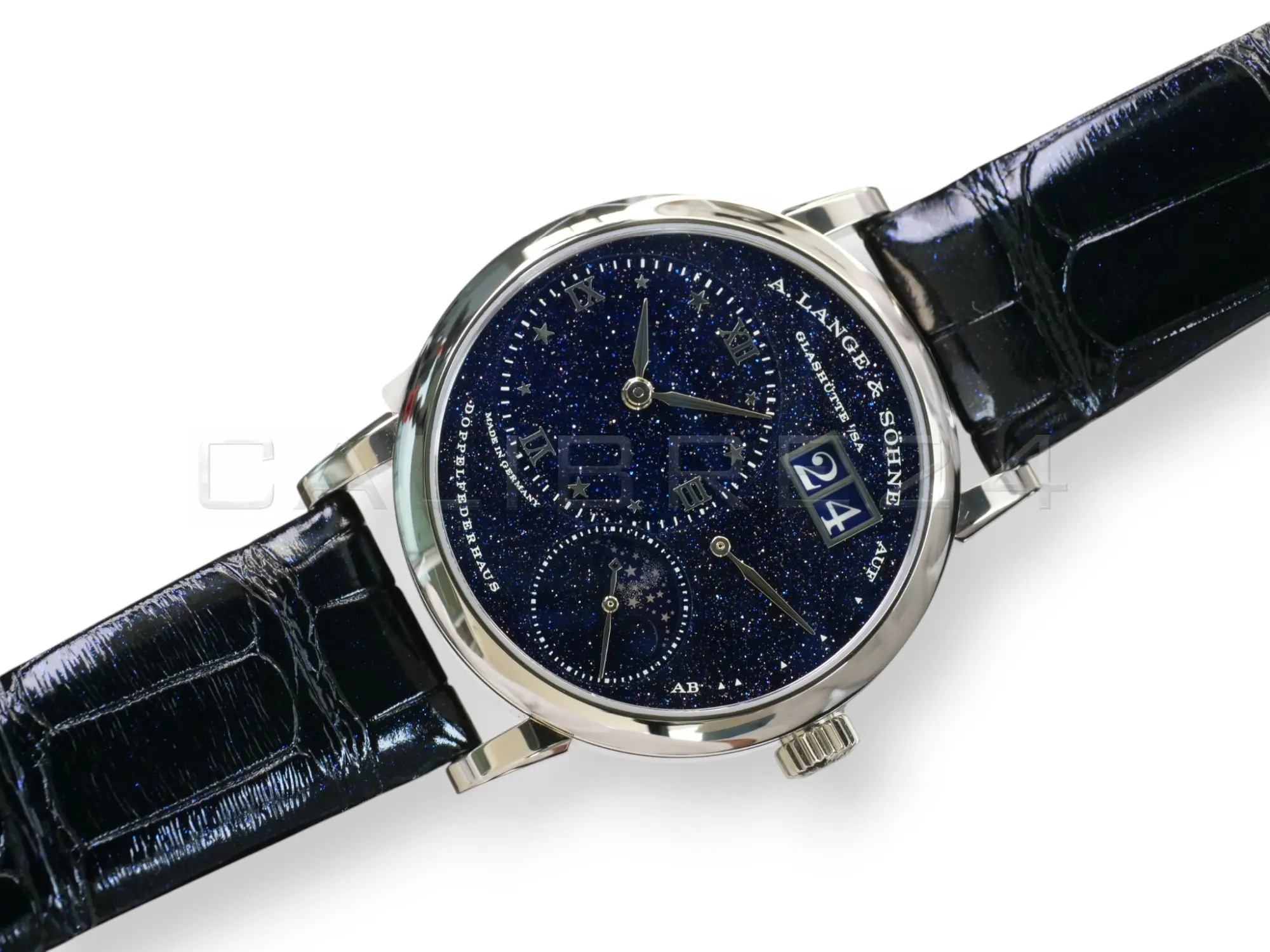 A Lange & Söhne Little Lange 1 Moon Phase White Gold Aventurine Dial 182.086 2023) Full Box & Papers at calibre24 Australia