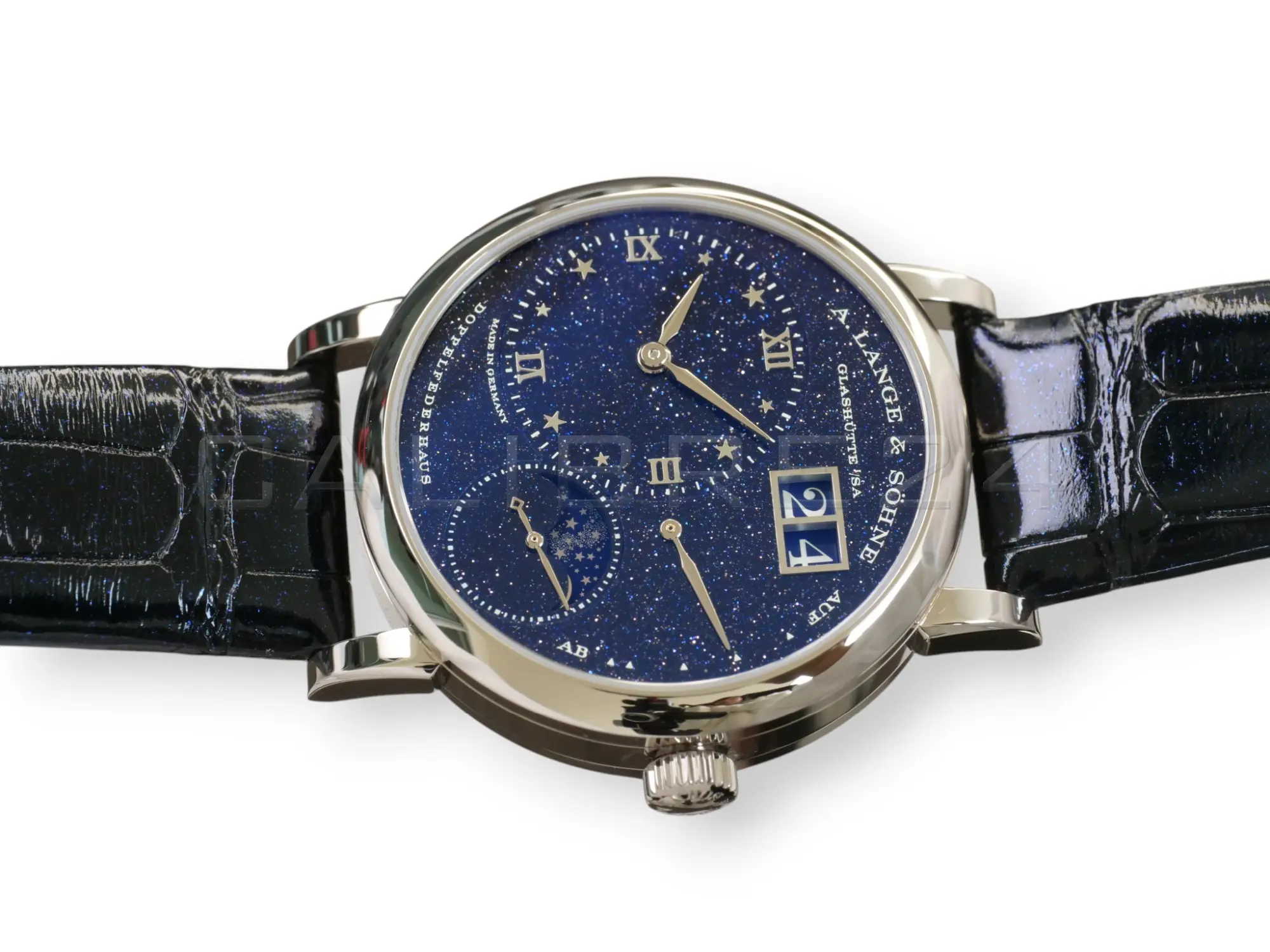 A Lange & Söhne Little Lange 1 Moon Phase White Gold Aventurine Dial 182.086 2023) Full Box & Papers at calibre24 Australia