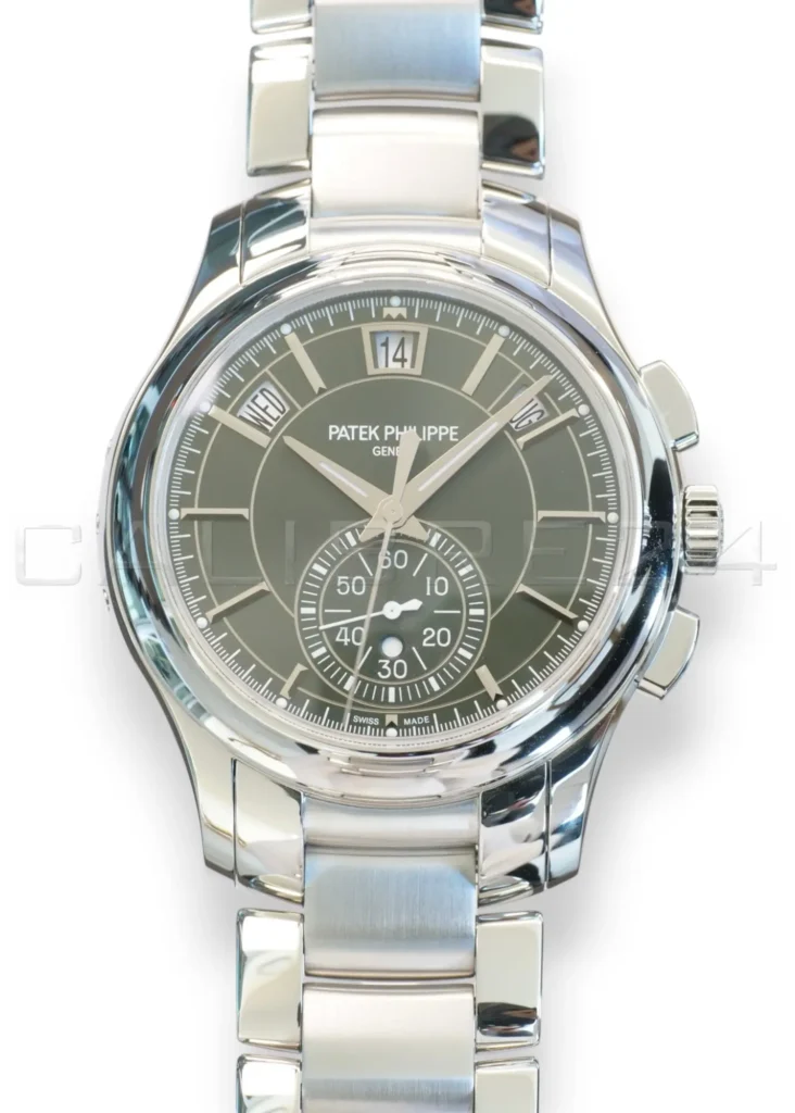 Patek Philippe Complications Annual Calendar Chronograph Olive Green Dial 5905_1A‑001 2023 Full Box & Papers at calibre24 Australia