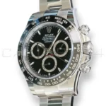 Rolex Cosmograph Daytona Godzilla 126500LN brand new 2026 — black lacquered dial with silver-tone subdials and applied white gold hour markers