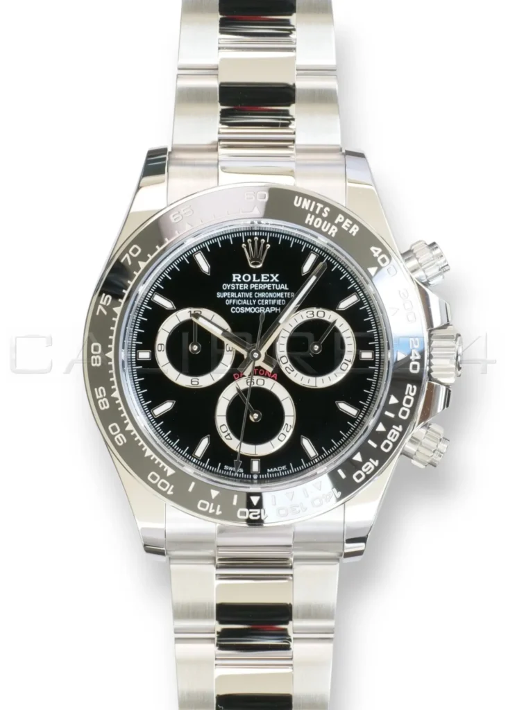 Rolex Cosmograph Daytona Godzilla 126500LN brand new 2026 — black lacquered dial with silver-tone subdials and applied white gold hour markers