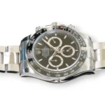Rolex Daytona 126500LN black Cerachrom ceramic tachymeter bezel — platinum-coated scale, close-up detail