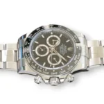 Rolex Daytona 126500LN black Cerachrom ceramic tachymeter bezel — platinum-coated scale, close-up detail