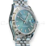 Rolex DateJust 31 Mint Green Dial Jubilee bracelet Fluted Bezel 2026 Brand New Full set with Box and Papers for sale at Calibre24 Perth Australia