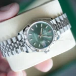 Rolex DateJust 31 Mint Green Dial Jubilee bracelet Fluted Bezel 2026 Brand New Full set with Box and Papers for sale at Calibre24 Perth Australia