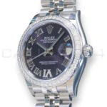 Rolex DateJust 31 Purple Paved 6 Diamond Dial 278384RBR 2026 Brand New Full set with Box and Papers for sale at Calibre24 Perth Australia