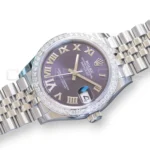 Rolex DateJust 31 Purple Paved 6 Diamond Dial 278384RBR 2026 Brand New Full set with Box and Papers for sale at Calibre24 Perth Australia
