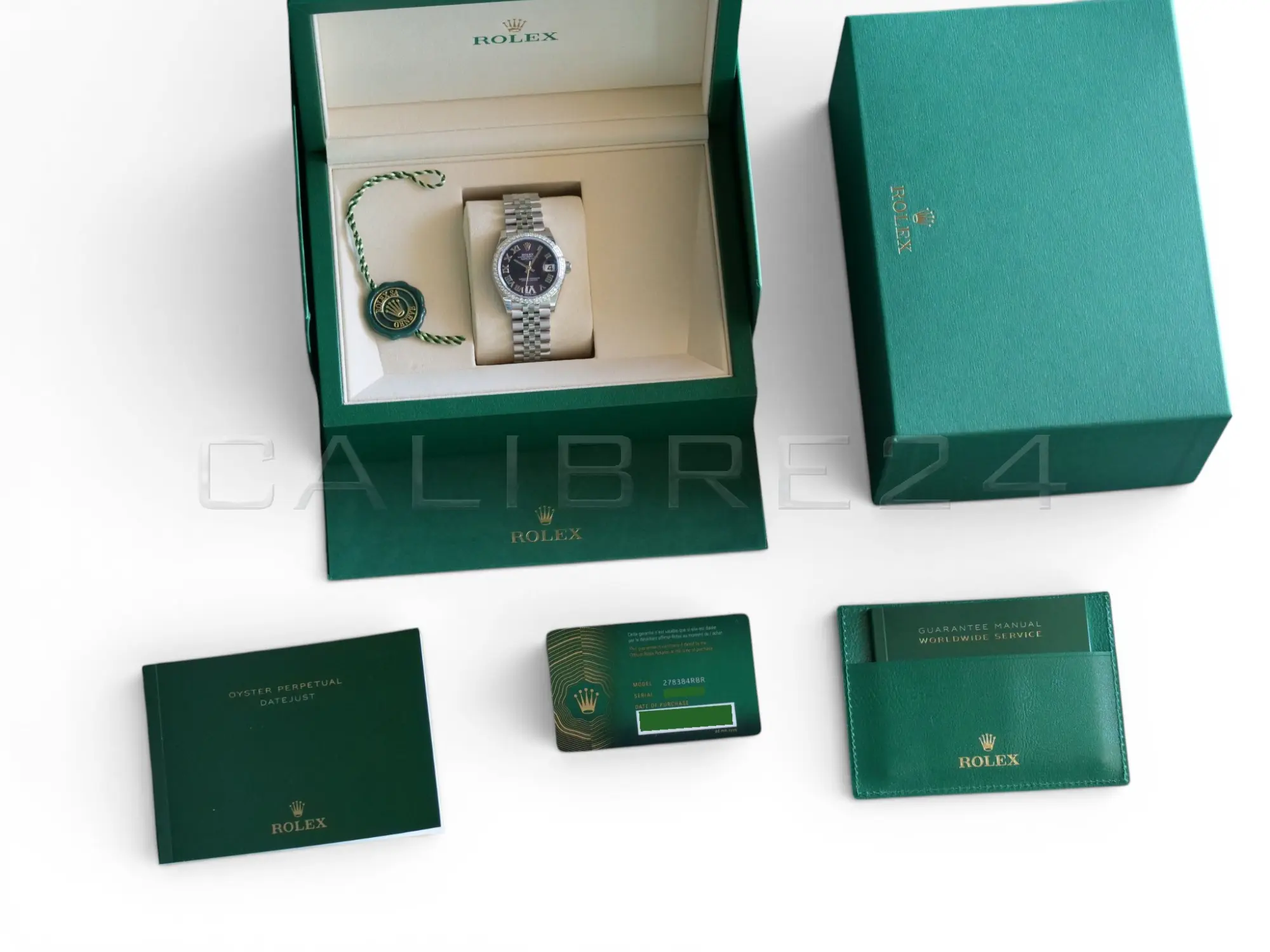 Rolex DateJust 31 Purple Paved 6 Diamond Dial 278384RBR 2026 Brand New Full set with Box and Papers for sale at Calibre24 Perth Australia