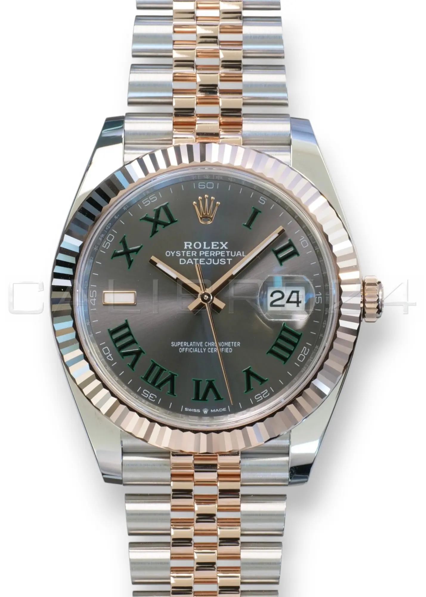 ROLEX DATEJUST 41 WIMBLEDON DIAL EVEROSE & STEEL REF 126331