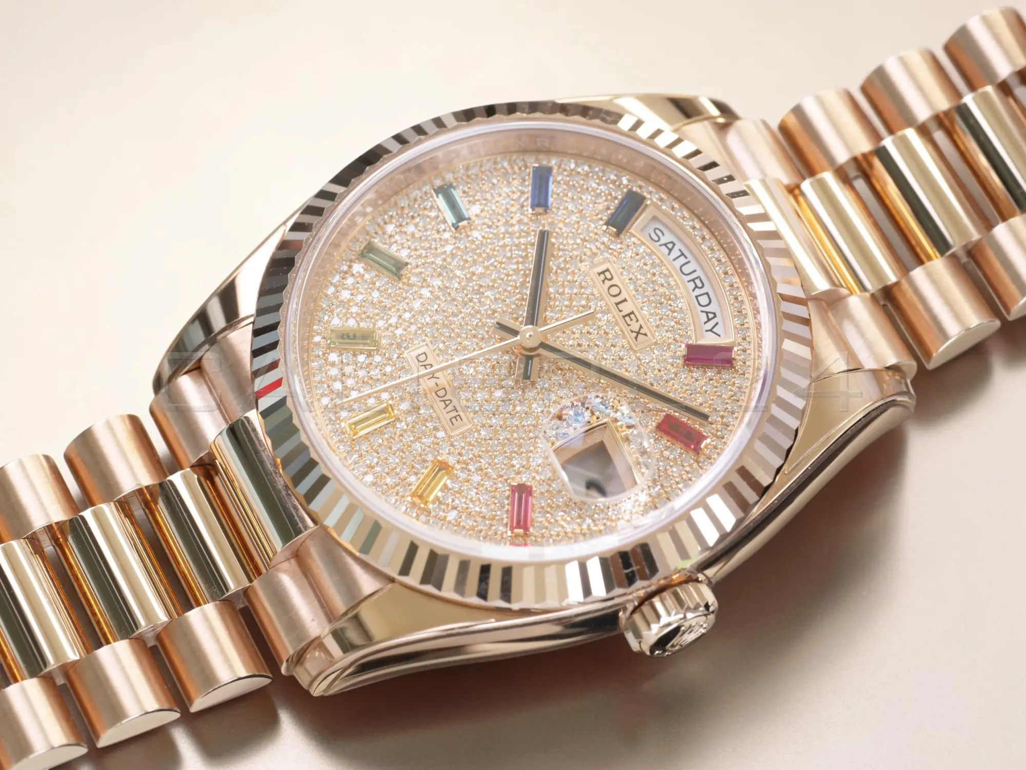Rolex Day Date 36 Paved Diamond Rainbow Dial 128235 Review